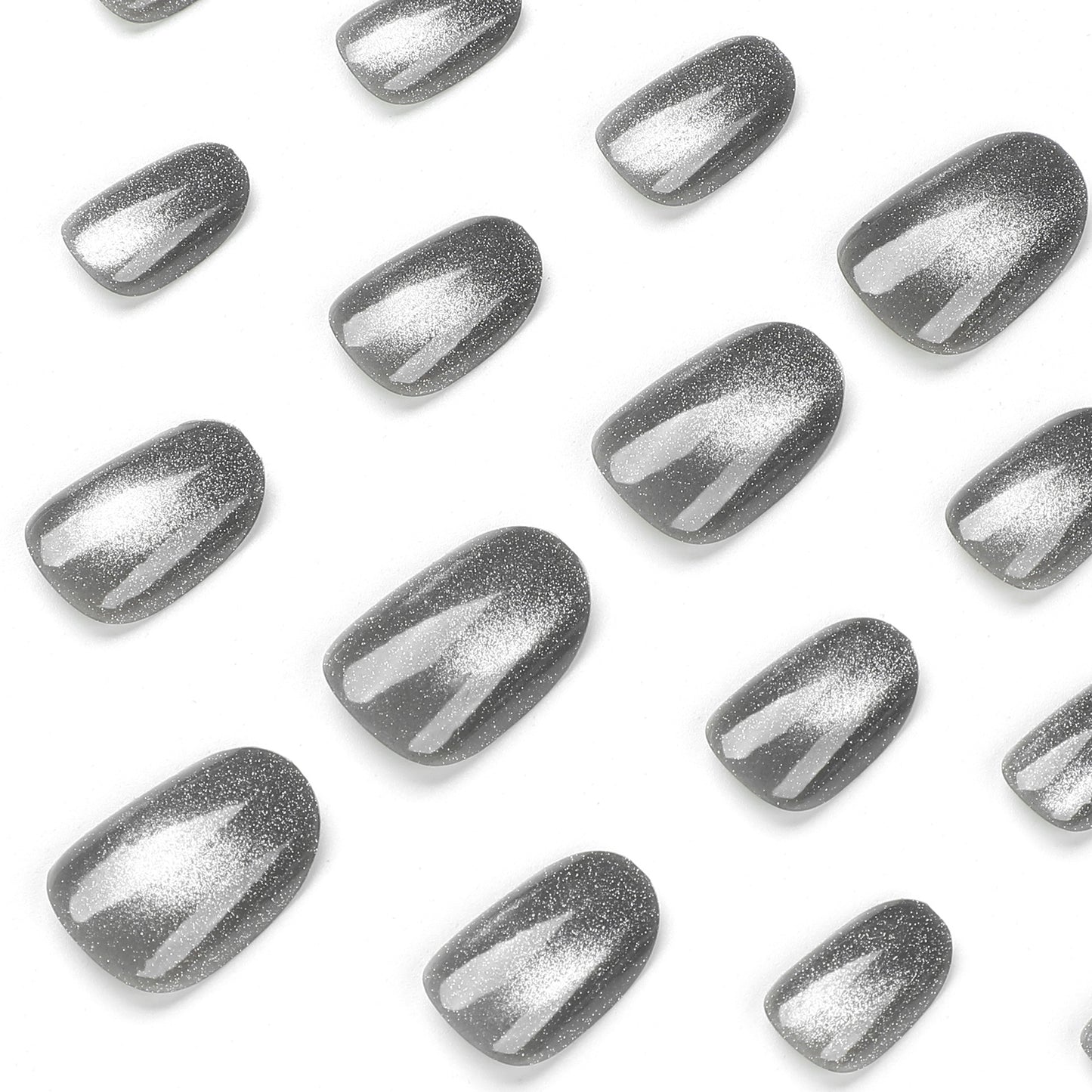 "Cat eye wearable nail tips in colour grey - ElitebyChanty