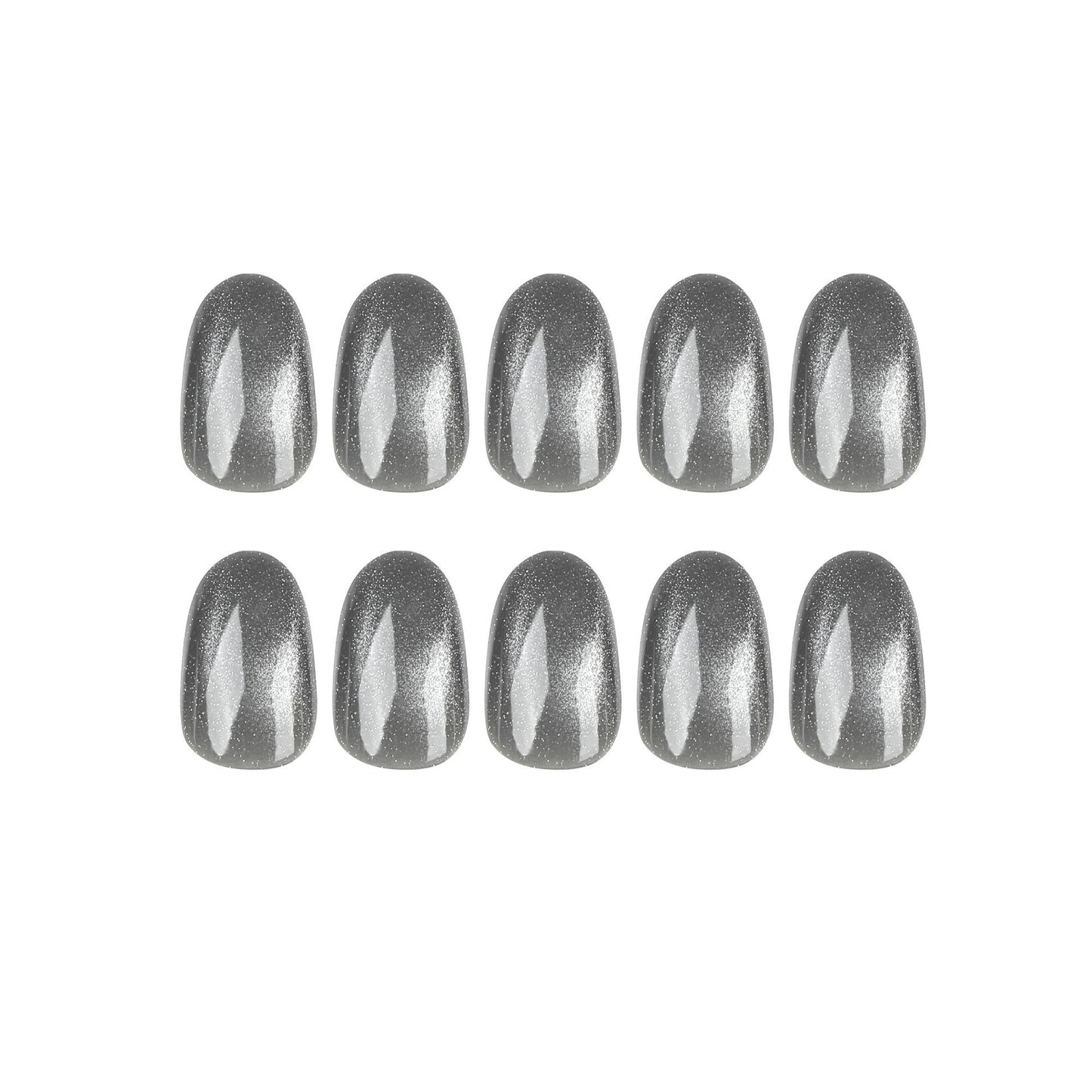 "Cat eye wearable nail tips in colour grey - EliteyChanty