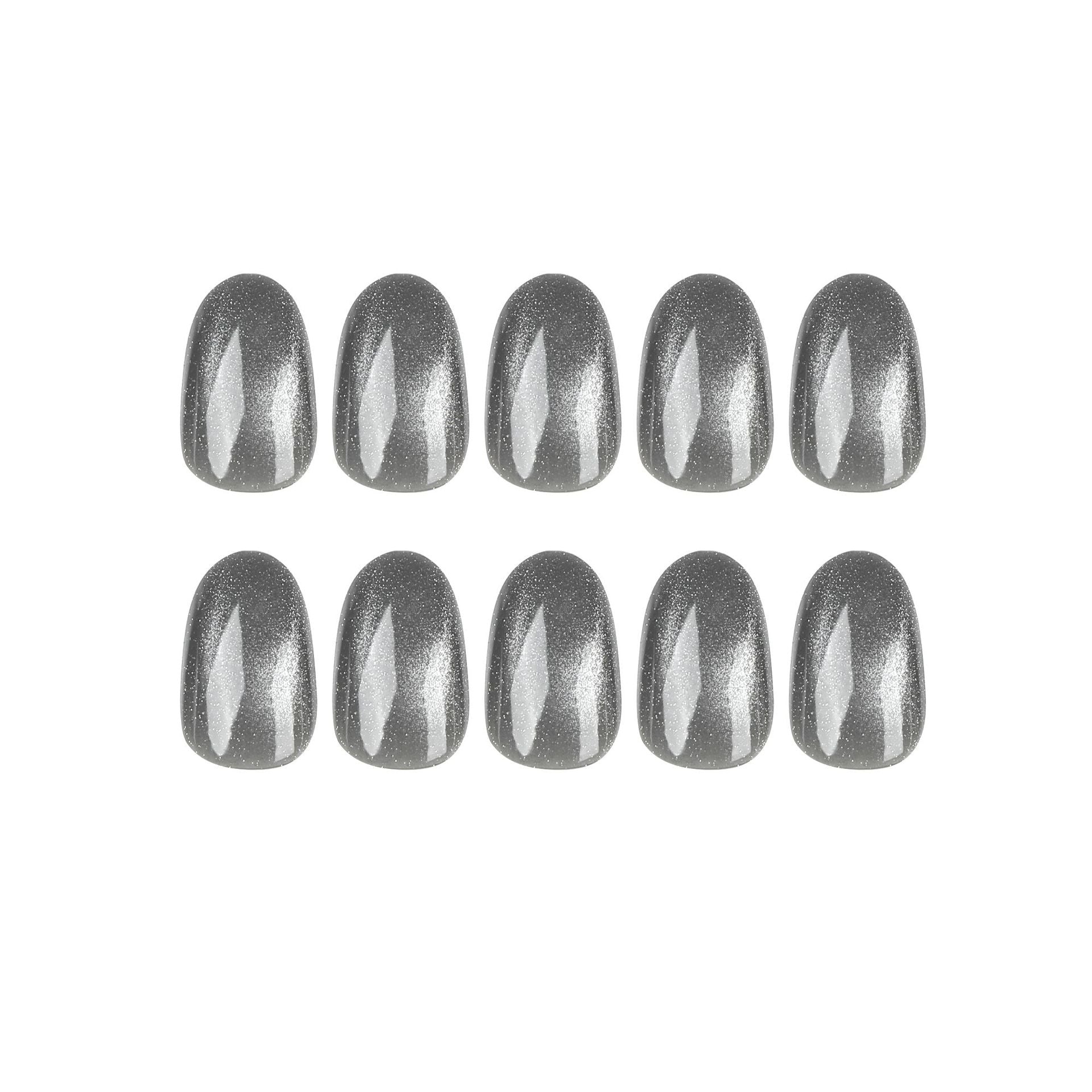 "Cat eye wearable nail tips in colour grey - EliteyChanty