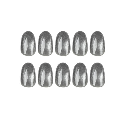 "Cat eye wearable nail tips in colour grey - EliteyChanty