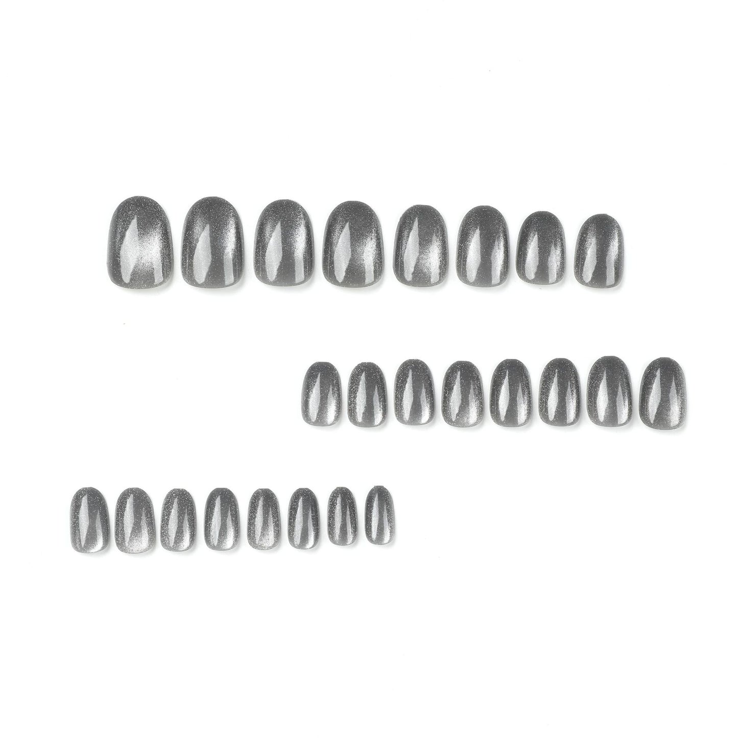 " Cat eye wearable nail tips in colour grey -ElitebyChanty"