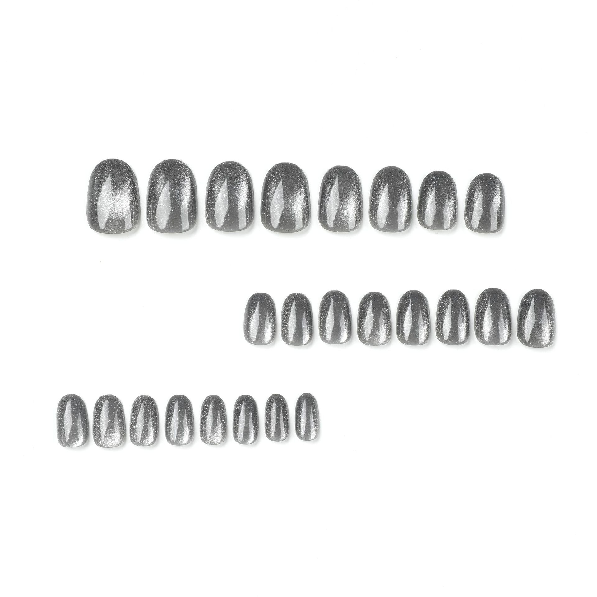 " Cat eye wearable nail tips in colour grey -ElitebyChanty"