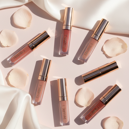 Plumping Lip Gloss Bottles - Luxury Flat Lay